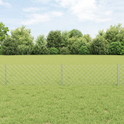 vidaXL Kedjestängsel med 22 U-poster Silver 0.4x25 m Stål
