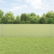 vidaXL svetsat nätstaket med 22 U-poster Silver 0.6x50 m Stål