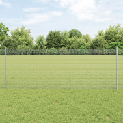 vidaXL svetsat trådgärde med 22 U-poster Silver 0.8x50 m Stål