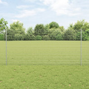 vidaXL Svetsat Trådgärd med 44 U Stödpålar Silver 1.2x50 m Stål