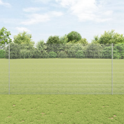 vidaXL Svetsat Stängsel med 20 U Stolpar Silver 1.5x50 m Stål