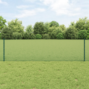 vidaXL Svetsat Trådstaket med 11 U-poster Grön 0.6x25 m Stål