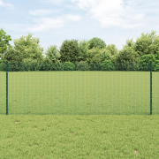 vidaXL Svetsat Trådgärd med 11 U-poster Grön 0.8x25 m Stål