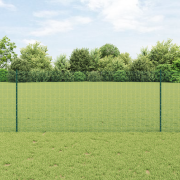 vidaXL svetsat trådstängsel med 22 U-poster Grön 1x50 m Stål