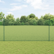vidaXL Svetsat Trådstängsel med 22 U-poster Grön 1.5x50 m Stål