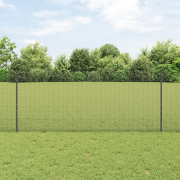 vidaXL Hönsnätstaket Set Set med 2 Grå Metall 10 x 1 m staket Hållbar