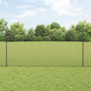 vidaXL Svetsat Stängsel med 10 U-poster Grå 1.2x10 m Stål