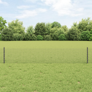 vidaXL Svetsad Stängsel med 11 U-Poster Grå 0.4x25 m Stål