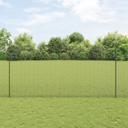 vidaXL Svetsat trådstaket med 22 U-poster Grå 1.6x25 m Stål