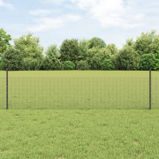 vidaXL Svetsat trådgaller med 44 U-poster, grå 0.5x100 m stål