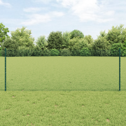 vidaXL Stängselsstolpar 5 st U-Kanal Grön 80 cm Stål