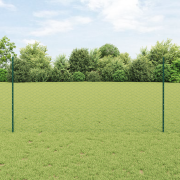 vidaXL Staketstolpar 5 st U-kanal Grön 120 cm Stål