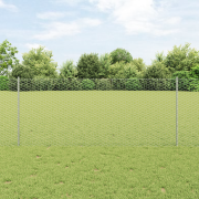 vidaXL Hexagonstaket med 22 U-stolpar Silver 1x25 m Stål
