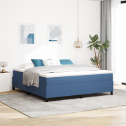 vidaXL Resårsäng blå King size 180x200 cm manchestertyg