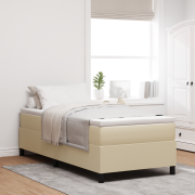 vidaXL Boxspring säng med madrass i ljus grågrön, enkelstorlek, gjord ...