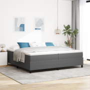 vidaXL Boxspring-säng med madrass i ljusgrått, 200 x 200 cm, corduroyt...