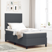 vidaXL Säng med fjädrar med madrass Mörkgrå 80x200 cm Kordfluweltyg