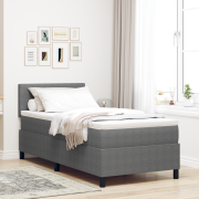 vidaXL Sängbotten med Madrass & LED Ljus Ljusgrå 100x200 cm Kordflor T...
