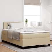 vidaXL Box Spring Säng med Madrass & LED Ljus Grön Grå Liten Dubbel Ko...
