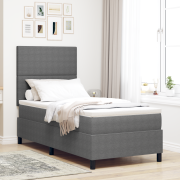 vidaXL Boxmadrass med madrass & LED Ljus Grå 100x200 cm Kordtyg