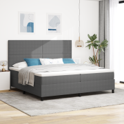 vidaXL Bäddmadrass med Madrass & LED Lampa Grå 200x200 cm Kordtyg