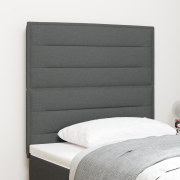 vidaXL Huvudgavel Linjer Design Mörkgrå 90 cm Tyg