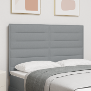vidaXL sänggavel linjer design ljusgrå 140 cm tyg