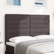 vidaXL Sänggavel Linjer Design Mörkbrun 140 cm Tyg