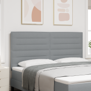 vidaXL Sänggavel Linjer Design Ljusgrå 180 cm Tyg