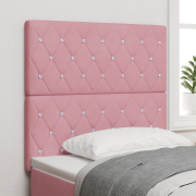 vidaXL Sänggavel Kristallknapp Tuftad Rosa 90 cm Sammet