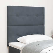 vidaXL Sänggavel Med Knappmjukning Mörkgrå 90 cm Sammet