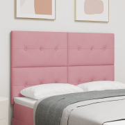 vidaXL Sänggavel Knappad Rosa 140 cm Sammet