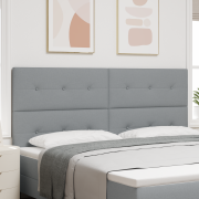 vidaXL Sänggavel Knappad Ljusgrå 200 cm Tyg