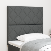 vidaXL Sänggavel Diamantblock Design Mörkgrå 90 cm Tyg