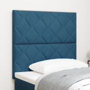 vidaXL Sänggavel Diamantblock Design Mörkblå 90 cm Sammet