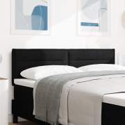 vidaXL LED-sänggavel med linjedesign Svart 80 cm Tyg
