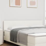vidaXL LED Huvudgavel Enkel Design Gräddvit 90 cm Sammet