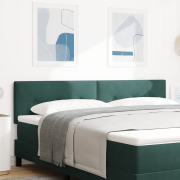 vidaXL LED Sänggavel Med Knappklädsel Mörkgrön 90 cm Sammet