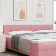 vidaXL LED Huvudgavel Knapp tuftad Rosa 100 cm Sammet