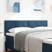 vidaXL LED huvudgavel diamantblock design blå 144 cm tyg