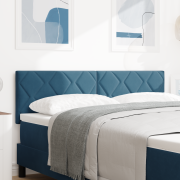vidaXL LED Huvudgavel Diamantblock Design Mörkblå 144 cm Sammet