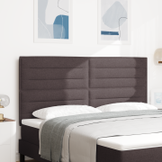 vidaXL LED Huvudgavel Linjer Design Mörkbrun 90 cm Tyg