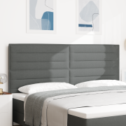 vidaXL LED Huvudgavel Linjer Design Mörkgrå 200 cm Tyg