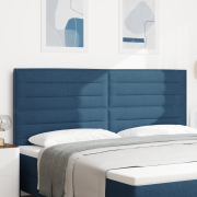 vidaXL LED Sänggavel Linjer Design Blå 100 cm Tyg