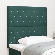 vidaXL LED Sänggavel Mörkgrön 100 cm Sammet