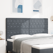 vidaXL LED Sänggavel Mörkgrå 90 cm Sammet