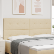 vidaXL LED Sänggavel Grädde 100 cm Tyg