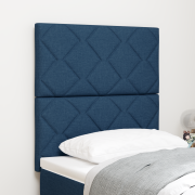 vidaXL LED Huvudgavel Diamantblock Design Blå 80 cm Tyg