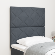 vidaXL LED sänggavel diamantblock design mörkgrå 80 cm sammet