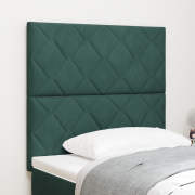 vidaXL LED Sänggavel Diamantblock Design Mörkgrön 90 cm Sammet